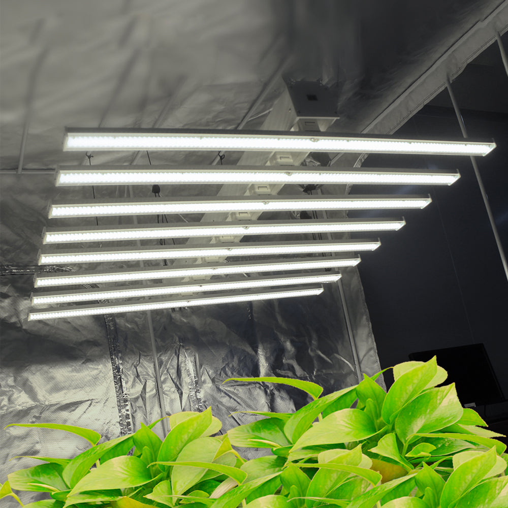 LED Grow Light 600W LEDs Full Spectrum Dimmable Grow Lamp Daisy Chain 8 Bars LED Grow Lights for Indoor Plant Veg Seed and Bloom